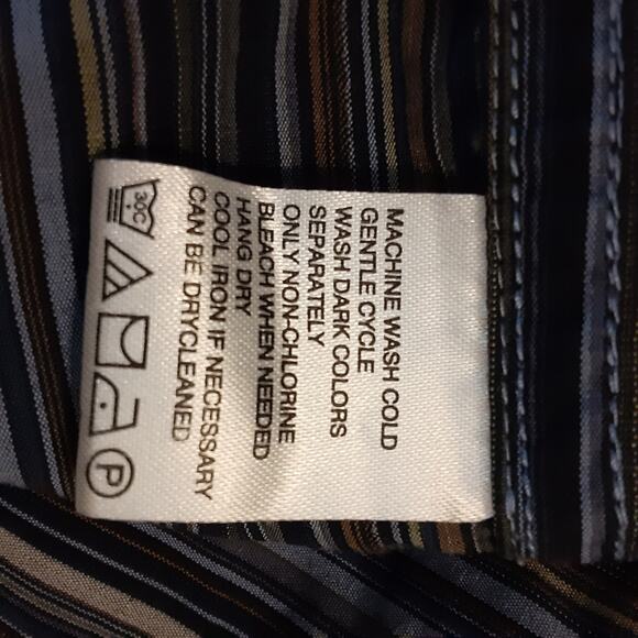 Tommy Bahama Long Sleeve Button Shirt Blue Brown Tan Large - Picture 4 of 9